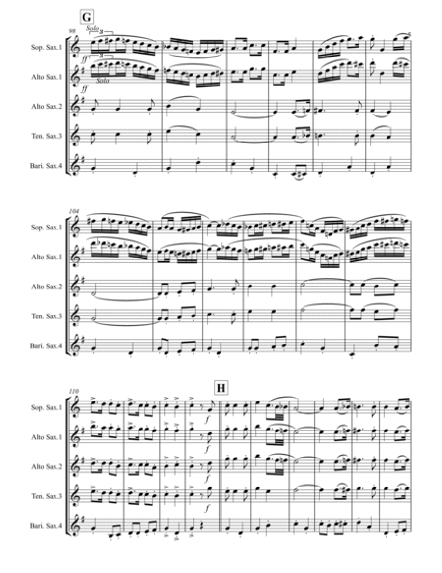 In Heaven There Is No Beer Saxophone Quartet scores gallery preview page 6