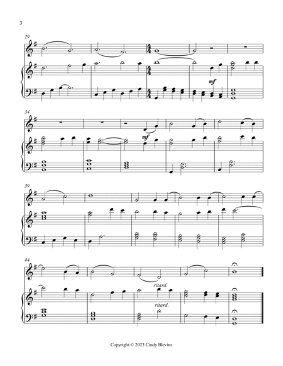 Red River Valley, Piano and Tin Whistle (D) Piano scores gallery preview page 4