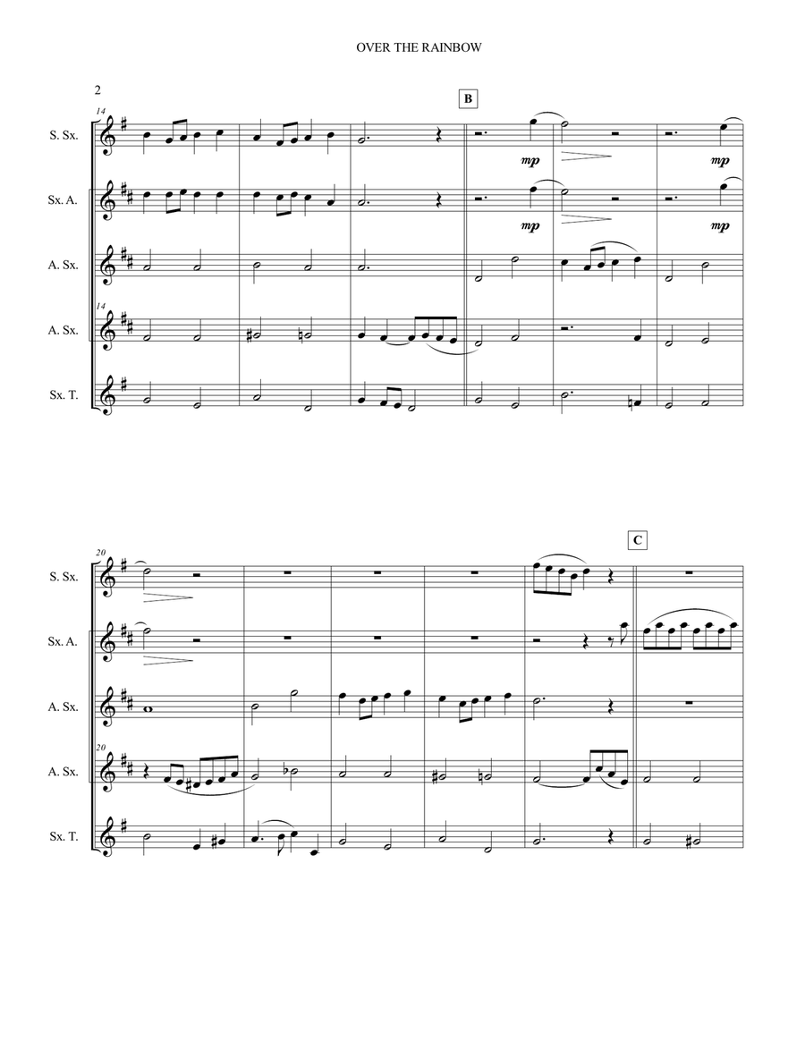 Over The Rainbow Over The Rainbow Woodwind Quintet scores gallery preview page 3