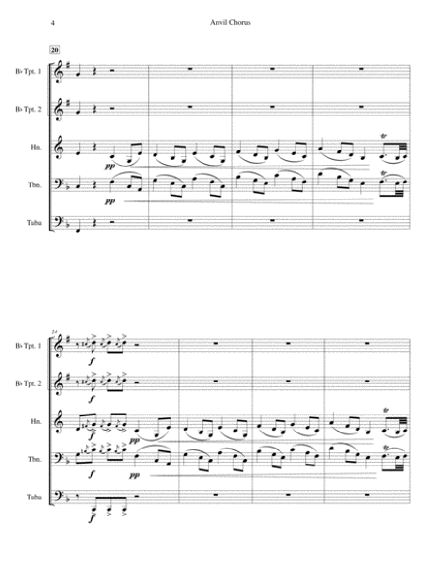 Anvil Chorus Anvil Chorus Brass Ensemble scores gallery preview page 4