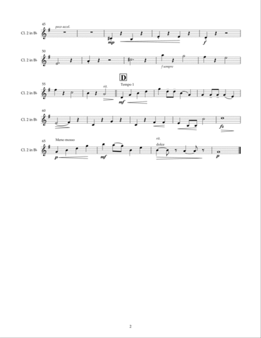 Sommarsang (Summer Song) for Clarinet Choir (Parts) image number null