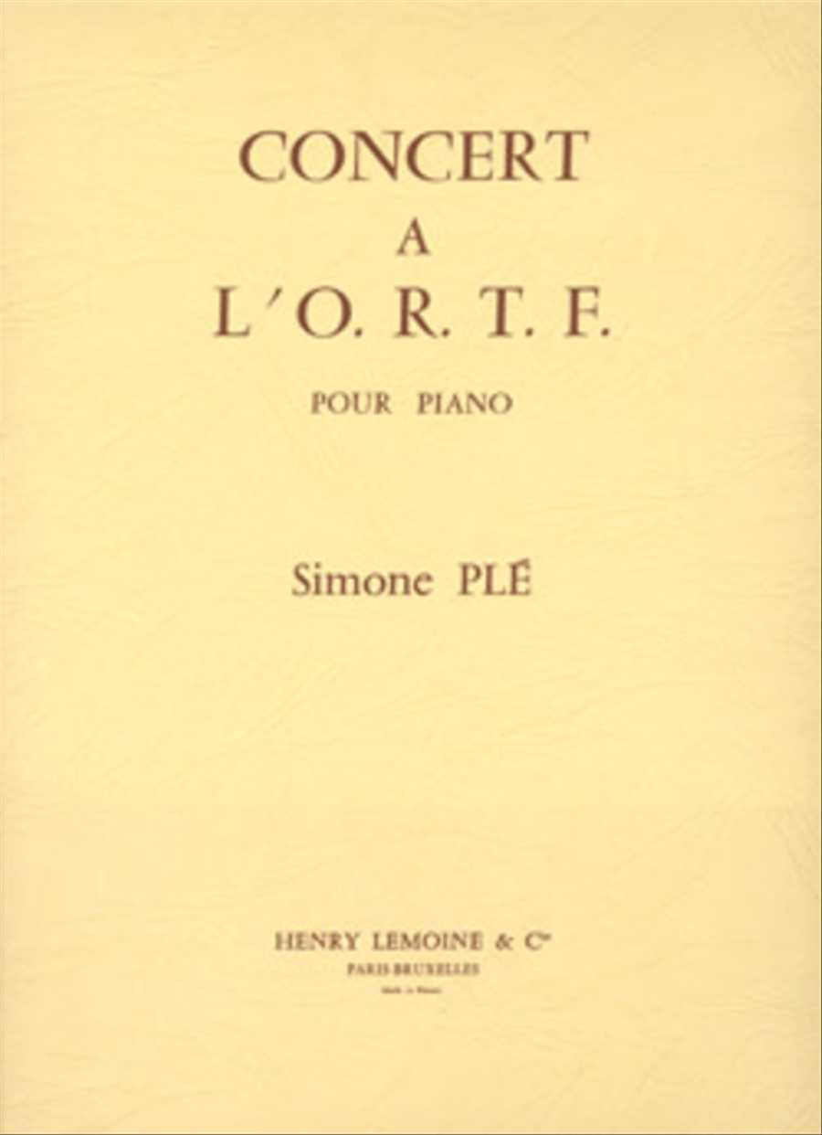 Concert A L'O.R.T.F. Concert A L'O.R.T.F. Piano Solo scores gallery preview page 1