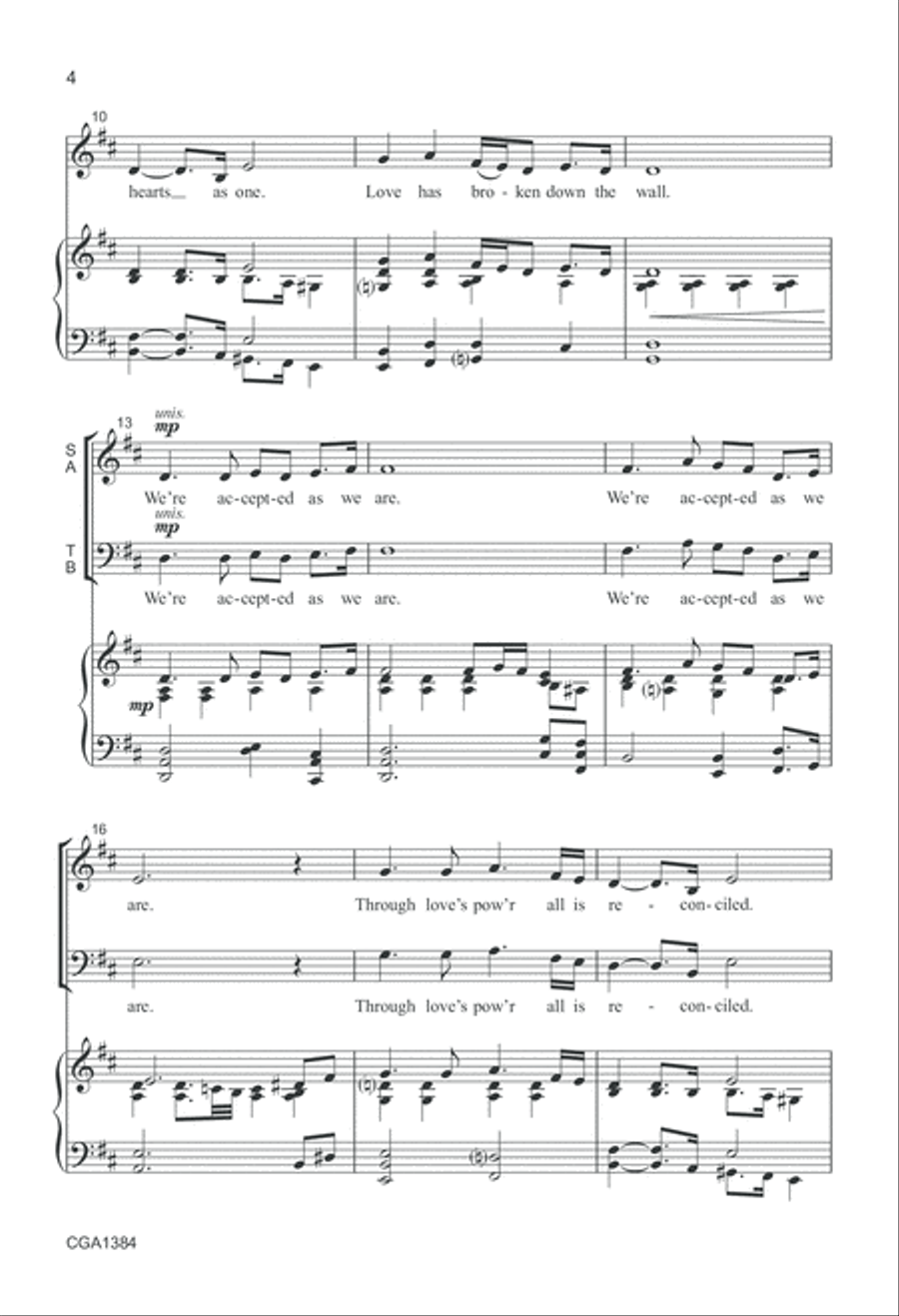 Love Has Broken Down the Wall 4-Part scores gallery preview page 4