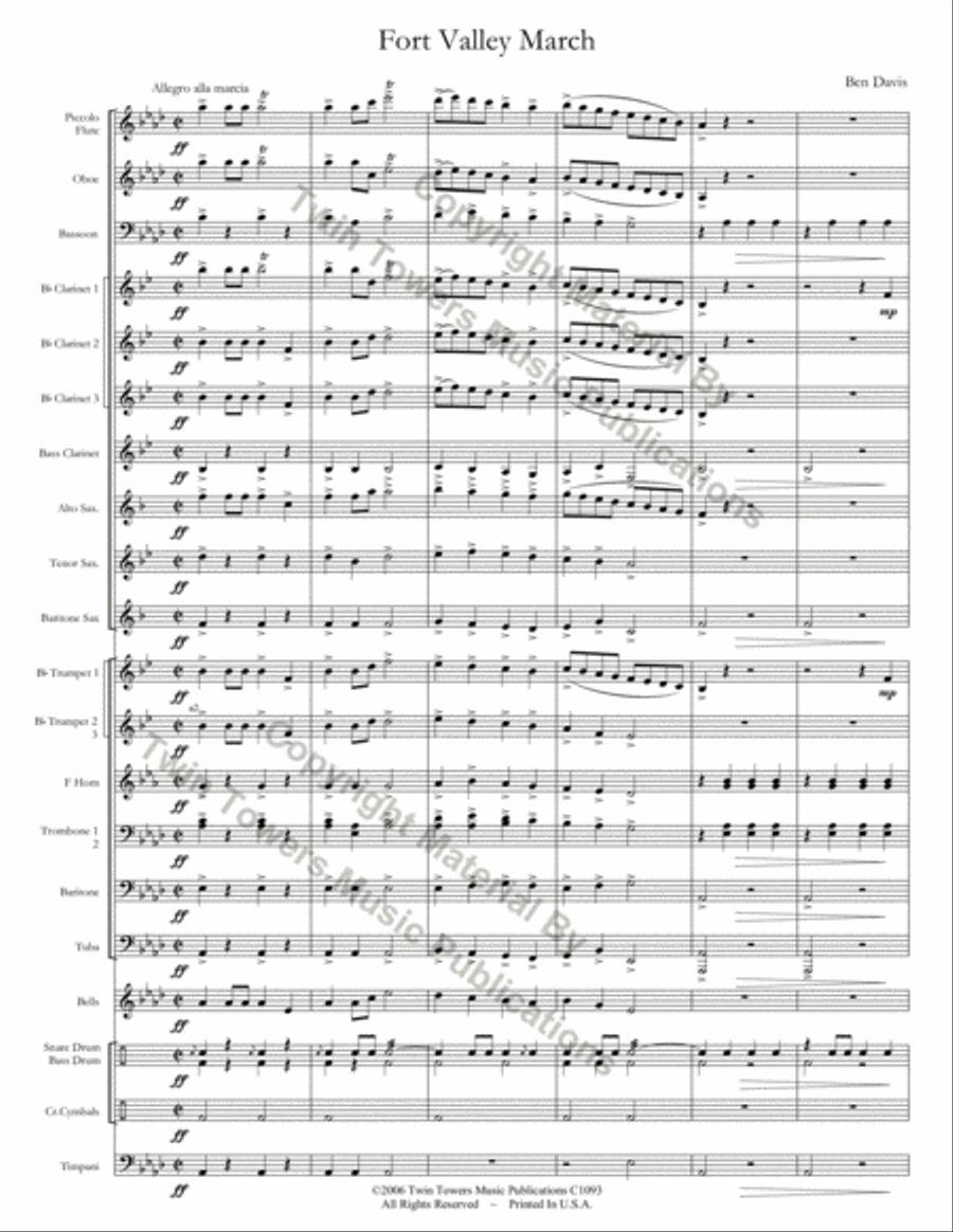 Fort Valley March Concert Band scores gallery preview page 4