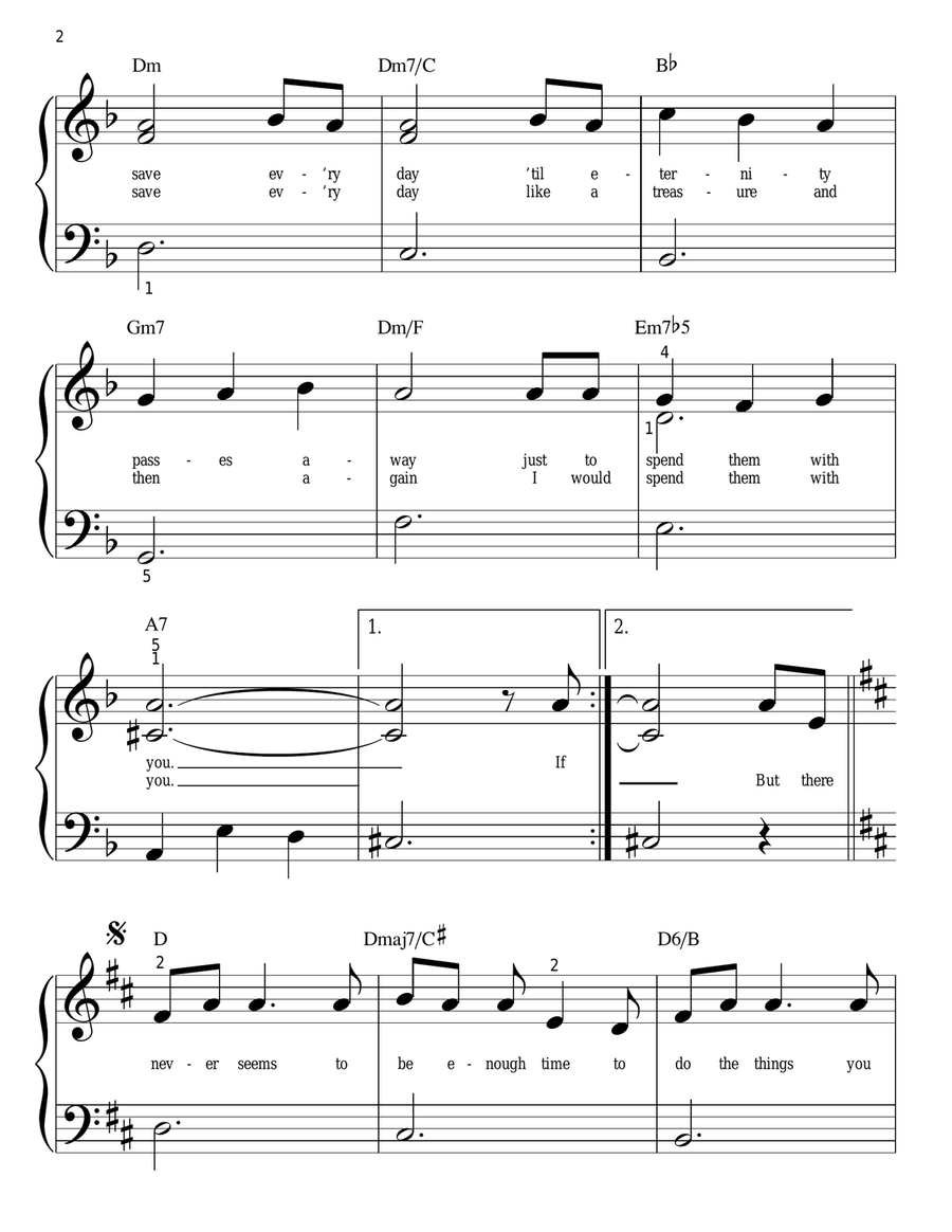 Time In A Bottle Easy Piano scores gallery preview page 2