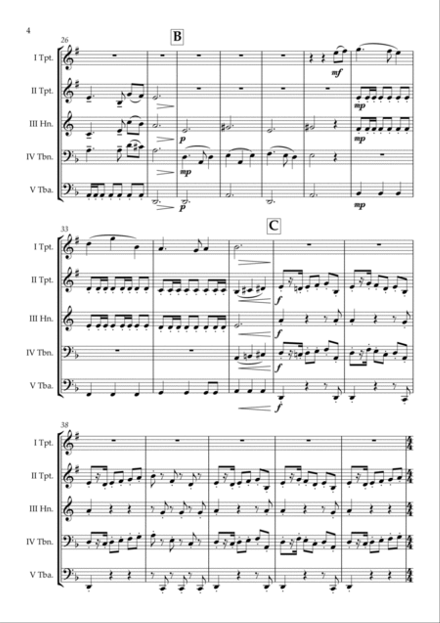 Pirates Of The Caribbean Brass Quintet scores gallery preview page 5