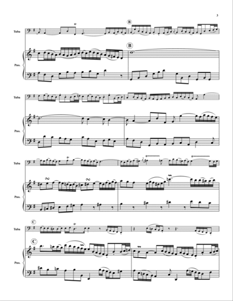 Three Sonatas BWV 1027,1028, 1029 Tuba scores gallery preview page 3