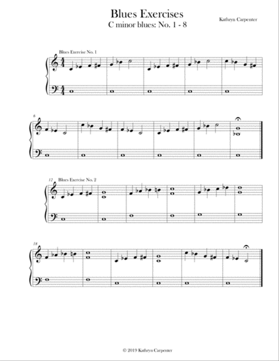 Blues Exercises No. 1-8 (C minor)