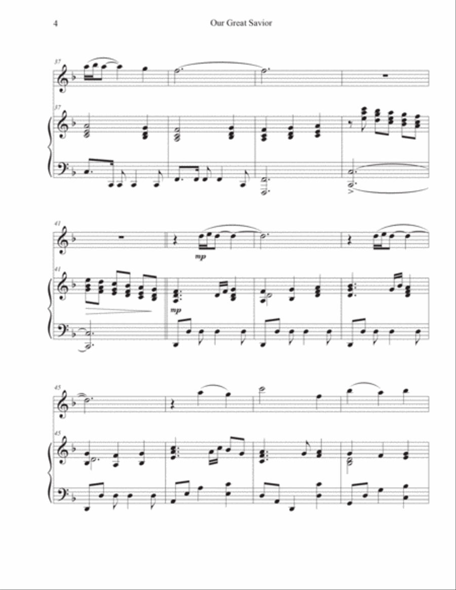 Our Great Savior (Violin-Piano) Violin Solo scores gallery preview page 4