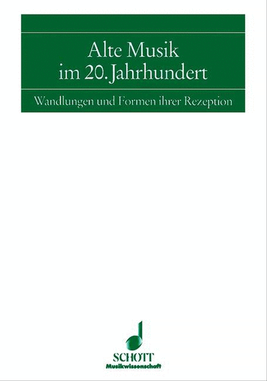 Alte Musik Im 20 Jahrhundert School and Community scores gallery preview page 1