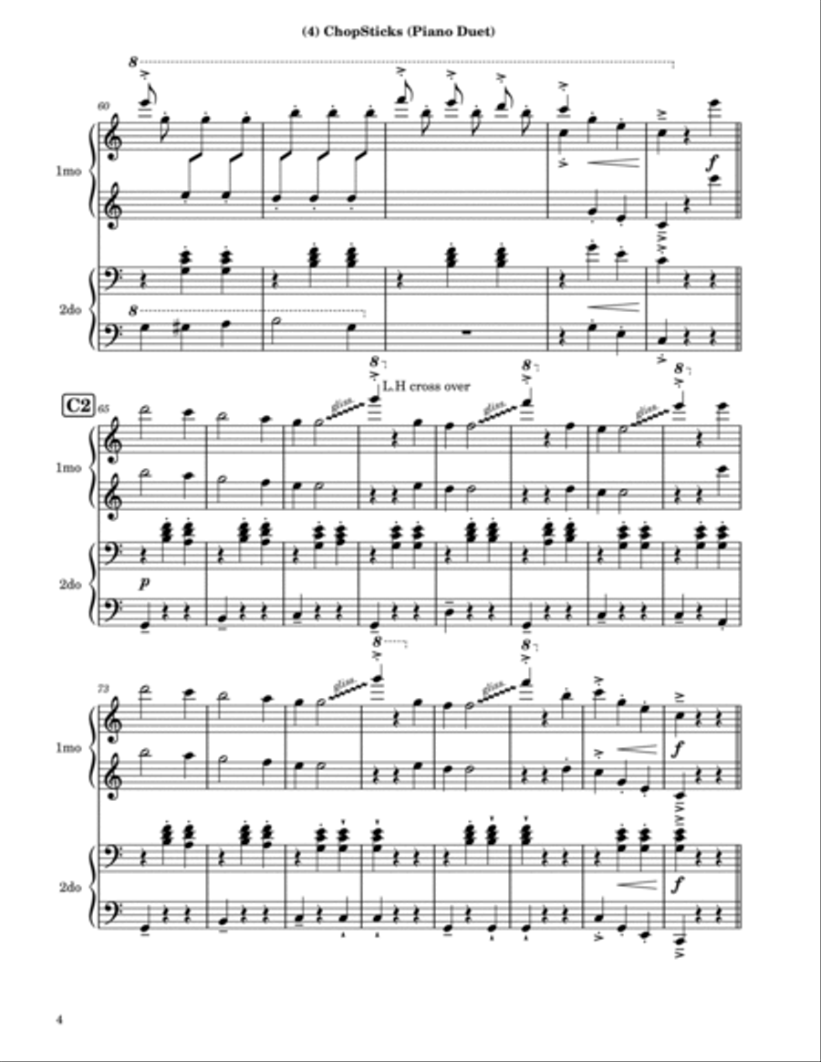 ChopSticks (Piano Duet) 1 Piano, 4-Hands scores gallery preview page 4