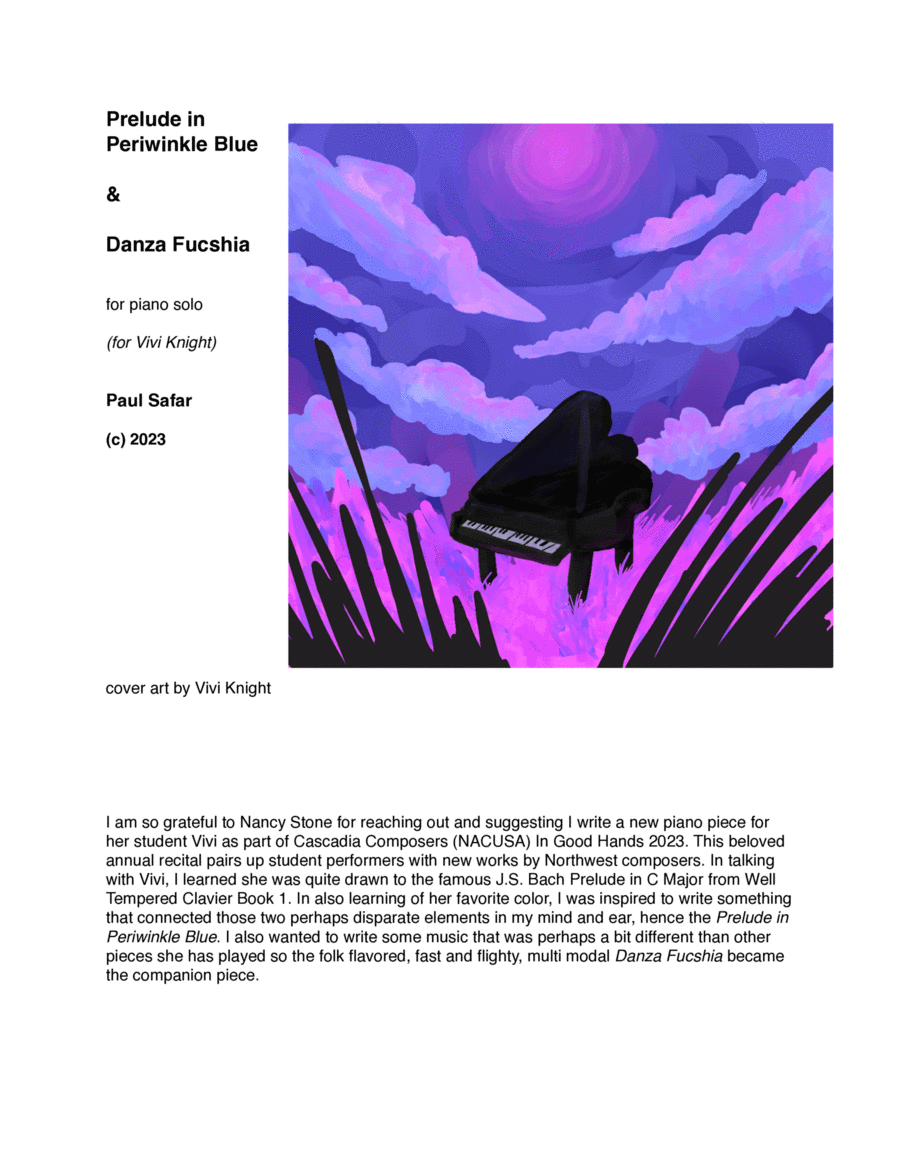 Prelude in Periwinkle Blue and Danza Fucshia Part scores gallery preview page 1