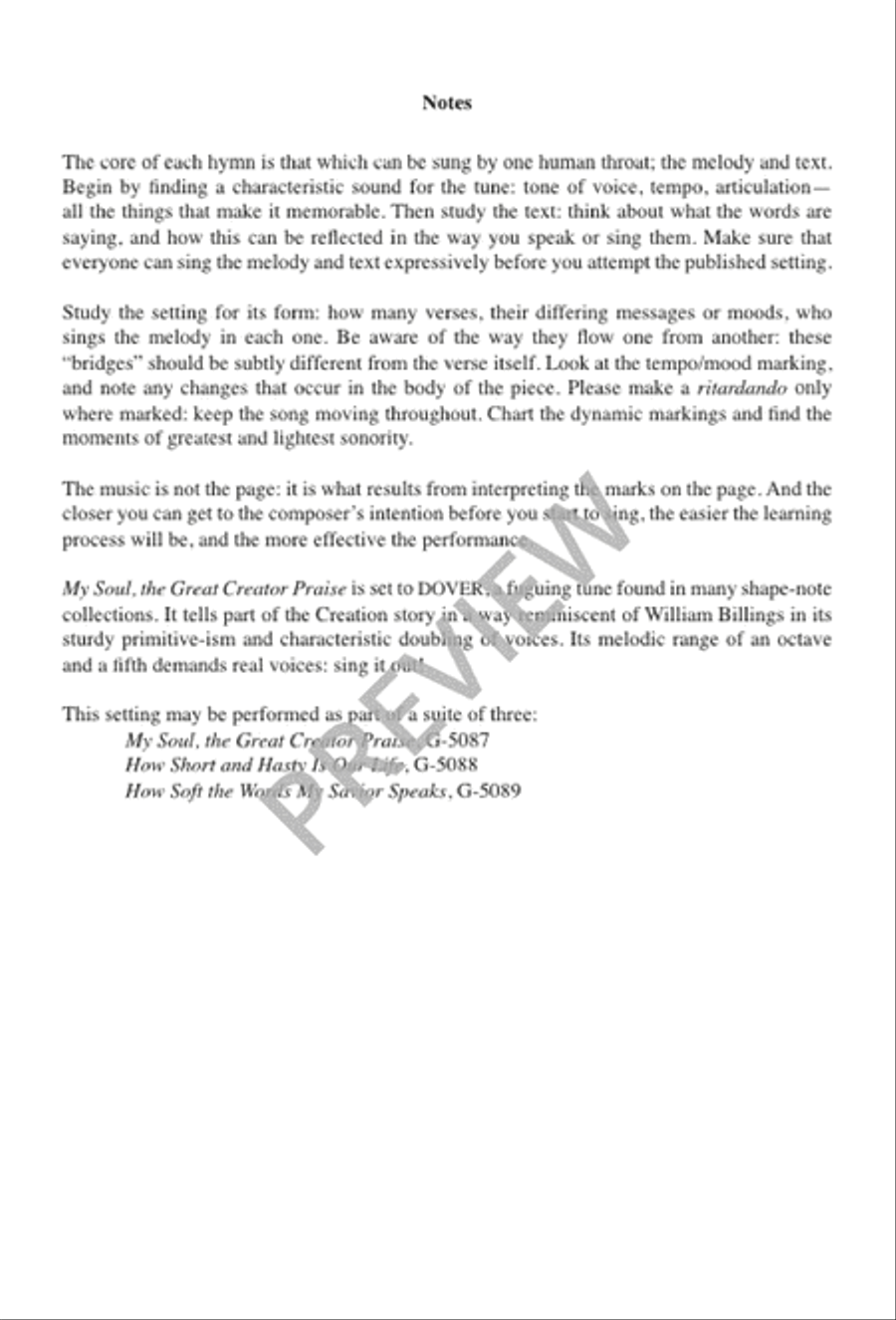 My Soul, the Great Creator Praise 4-Part scores gallery preview page 2