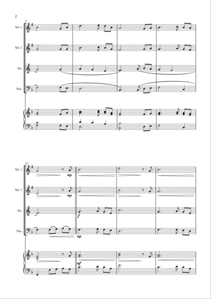 Jesus Paid It All - Brass Quartet and Piano Brass Quartet scores gallery preview page 2