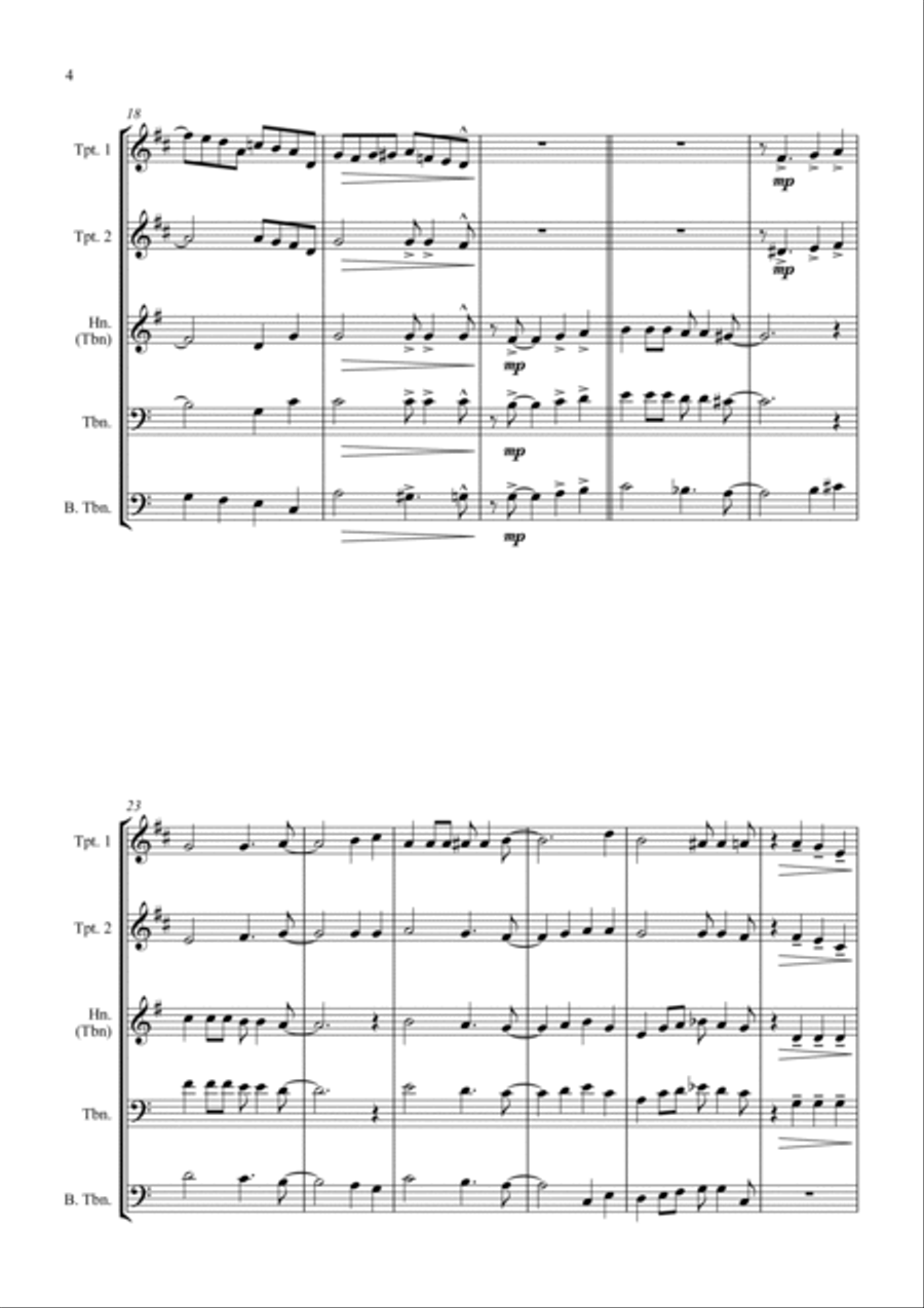 A Shining Light (This Little Light of Mine) - For Brass Quartet Brass Quartet scores gallery preview page 4