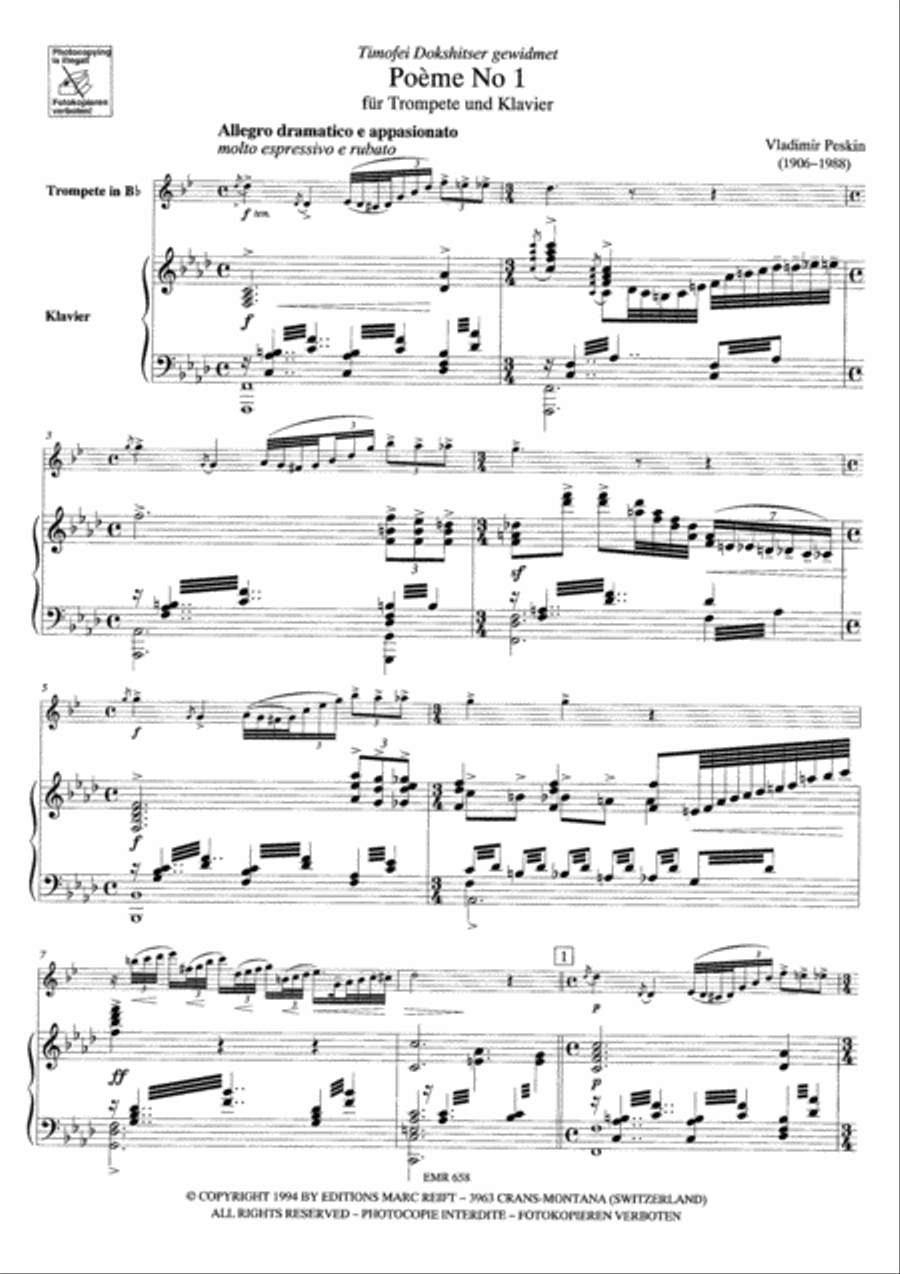 Poeme No. 1 Cornet scores gallery preview page 4