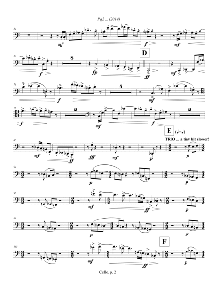 Pq2 ... (2014) for piano and string quartet, cello
