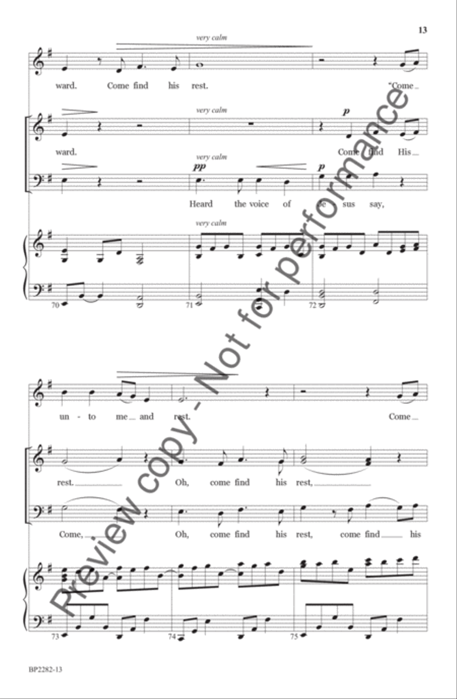Come Find His Rest 4-Part scores gallery preview page 14