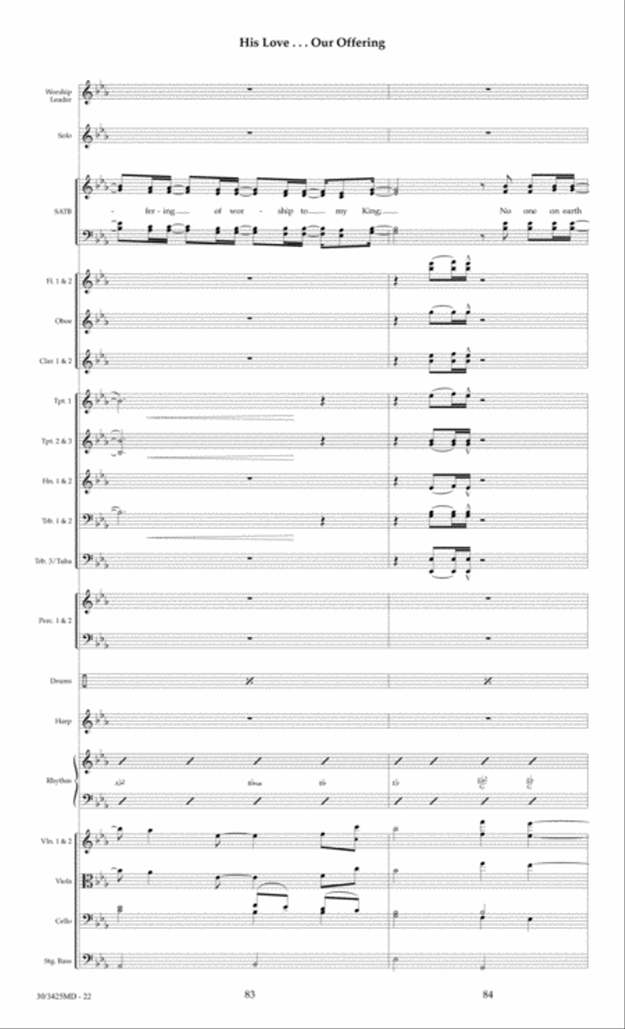 His Love...Our Offering - Orchestral Score and Parts Choir scores gallery preview page 25
