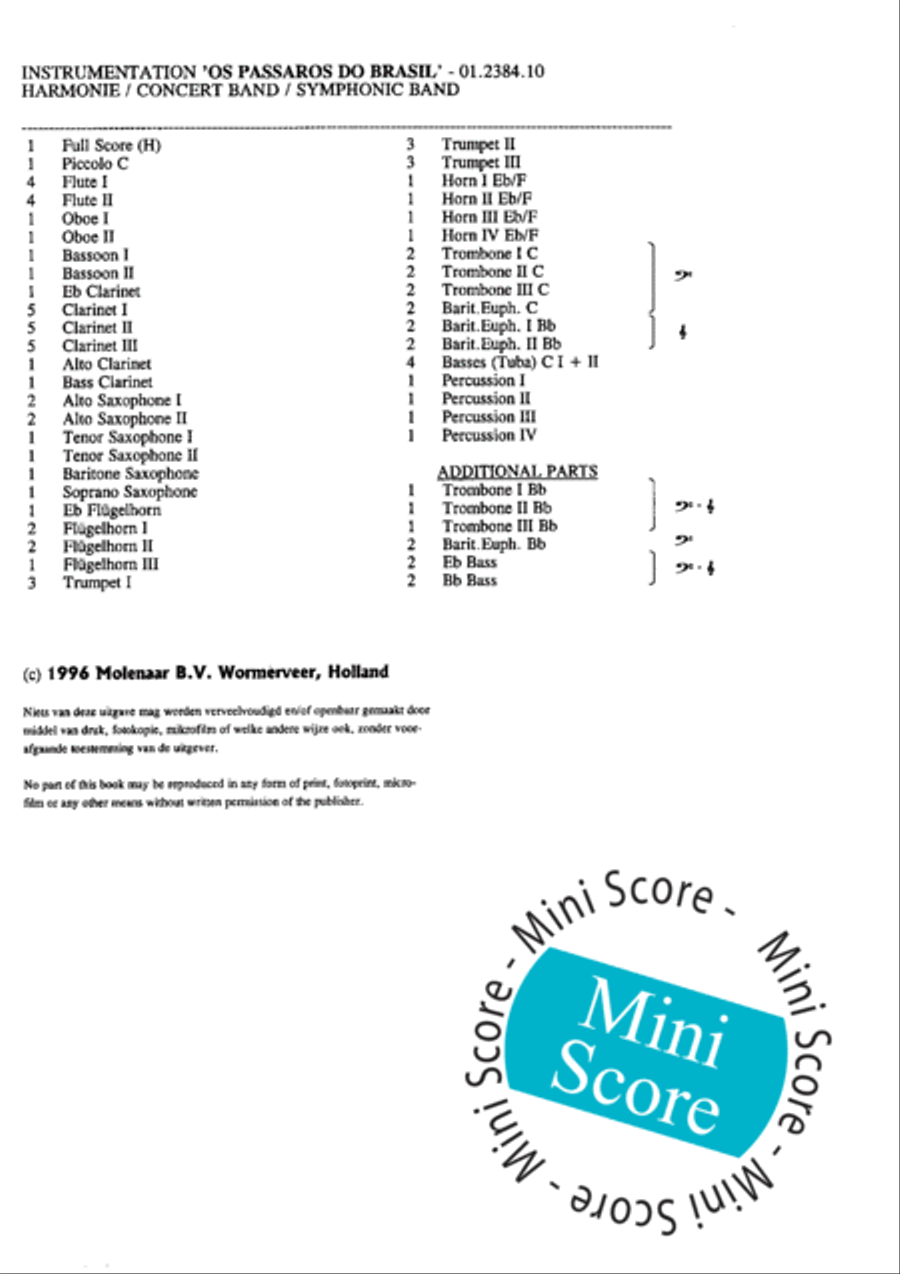 Os Passaros Do Brasil Concert Band scores gallery preview page 8