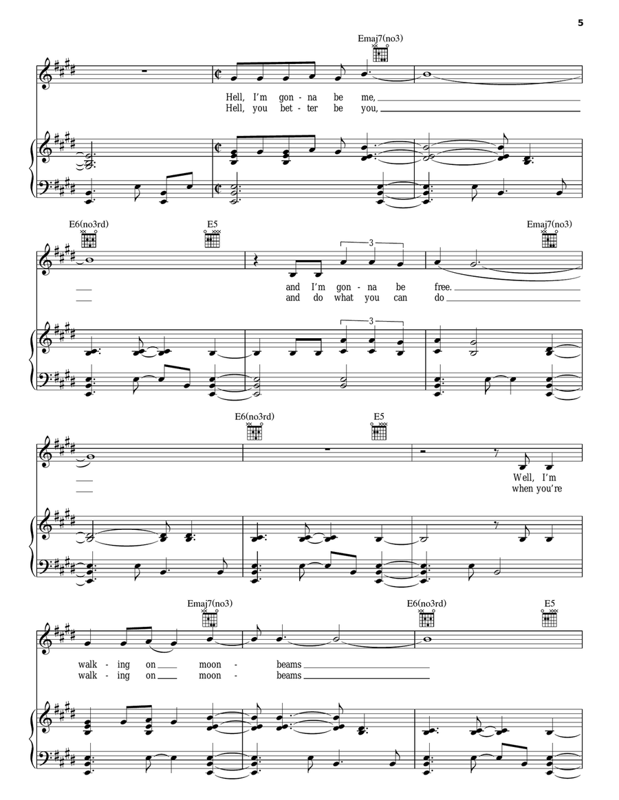 Gold Gold Piano, Vocal, Guitar scores gallery preview page 5