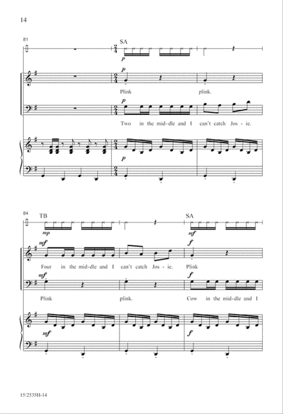 Folk Song Jubilee Folk Song Jubilee 4-Part scores gallery preview page 14