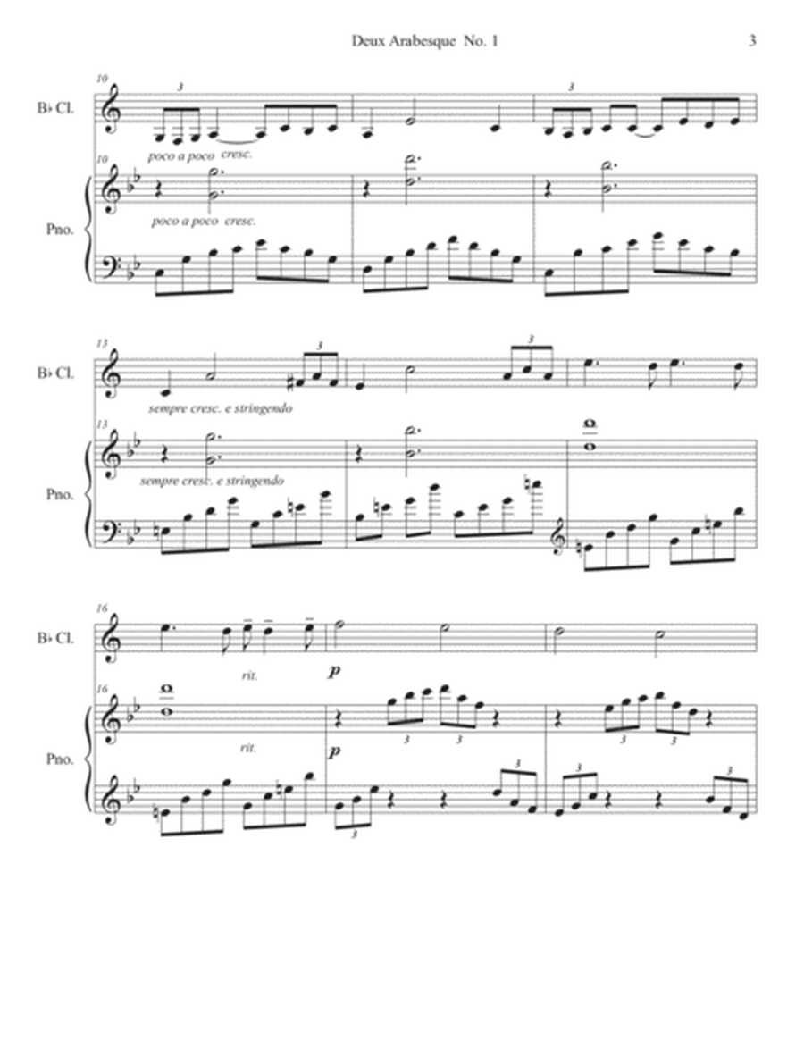 Deux Arabesque No. ! arranged as a Bb Clarinet Solo with Piano Accompaniment image number null