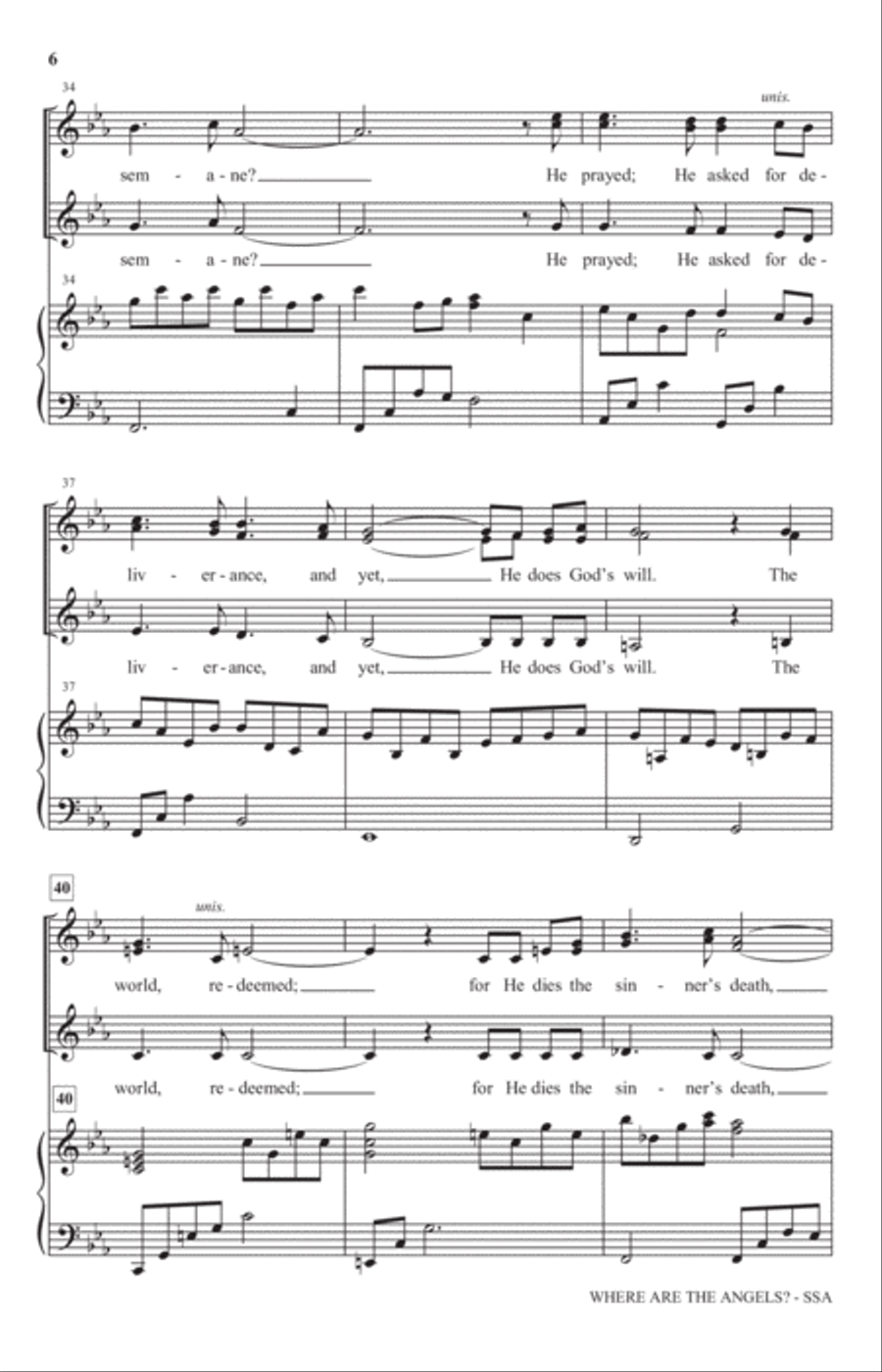 Where Are The Angels SSA scores gallery preview page 5