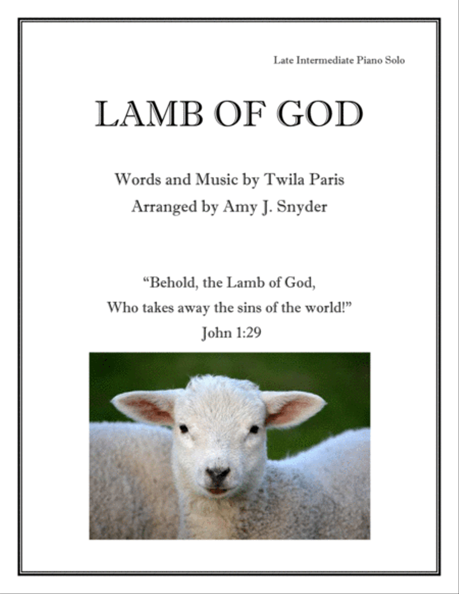 Lamb Of God Piano Solo scores gallery preview page 1