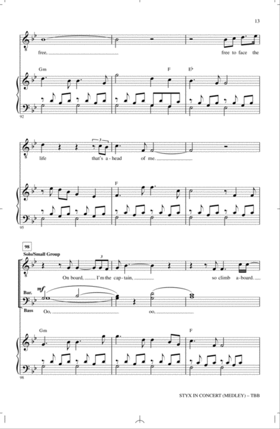 Styx In Concert (Medley) 3-Part scores gallery preview page 12