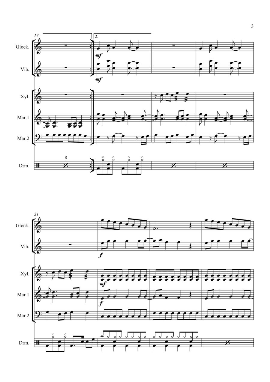 Video Killed The Radio Star Percussion Ensemble scores gallery preview page 5
