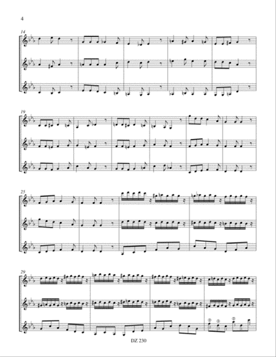 Trois danses capricieuses Guitar Ensemble scores gallery preview page 4