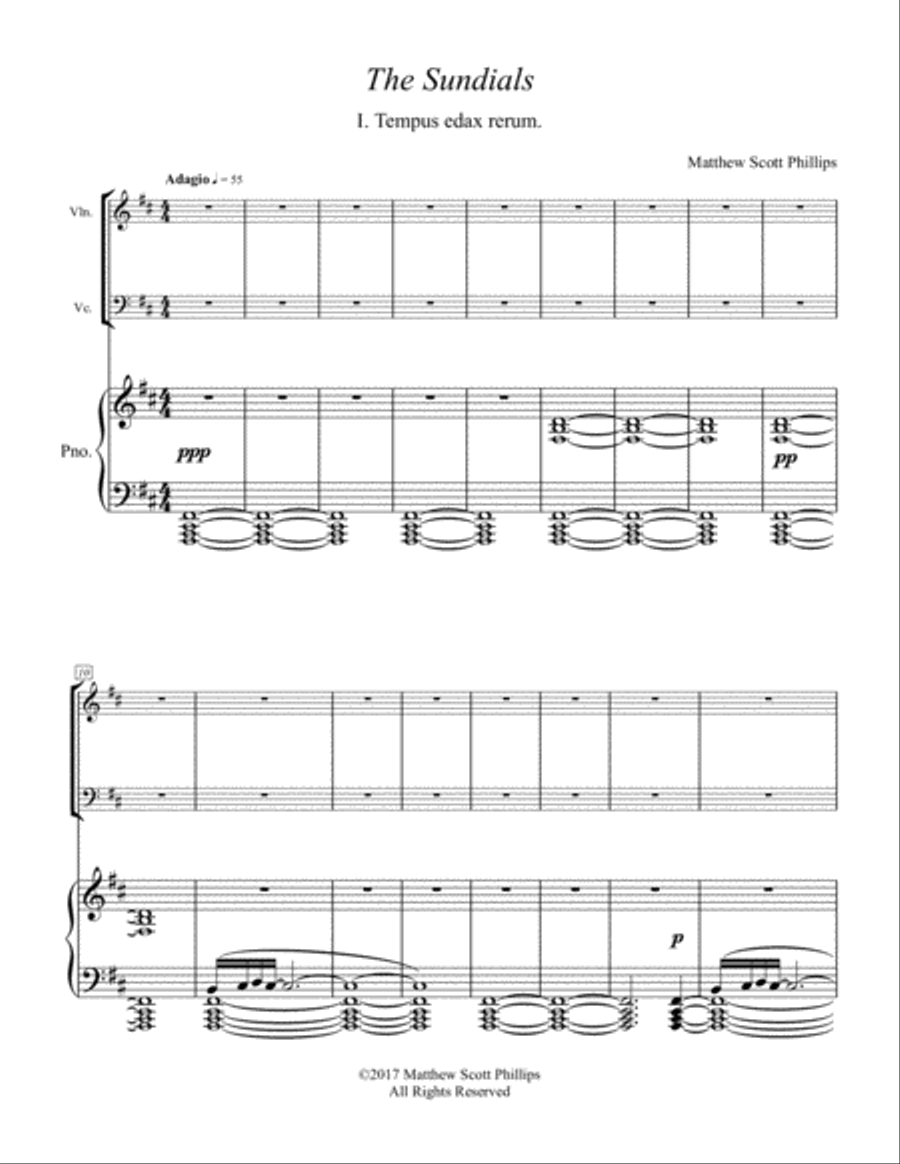 The Sundials: I;Tempus Edax Rerum (Time devours things) Piano Trio scores gallery preview page 2