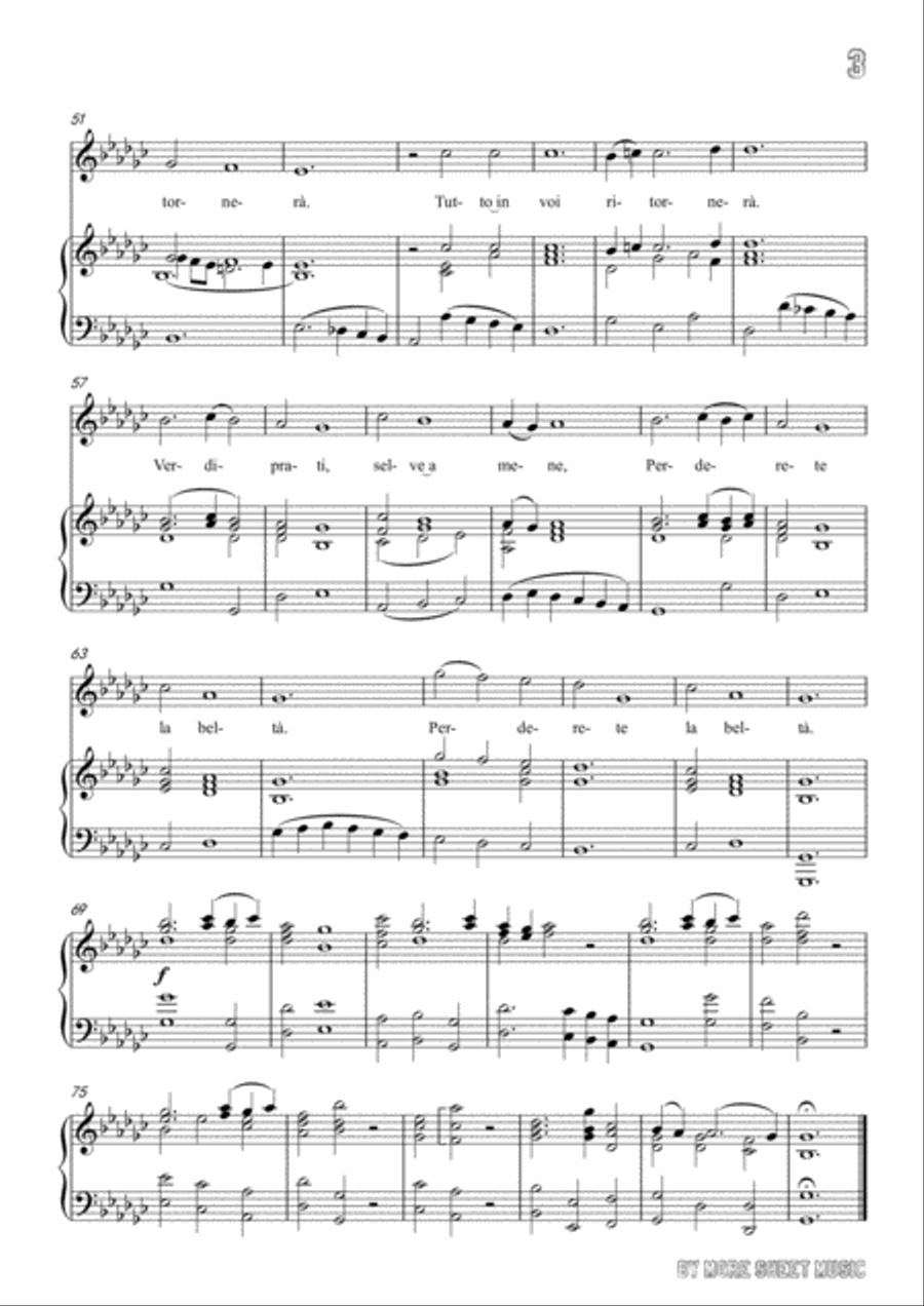 Handel-Verdi prati in G flat Major,for Voice and Piano Voice Solo scores gallery preview page 5