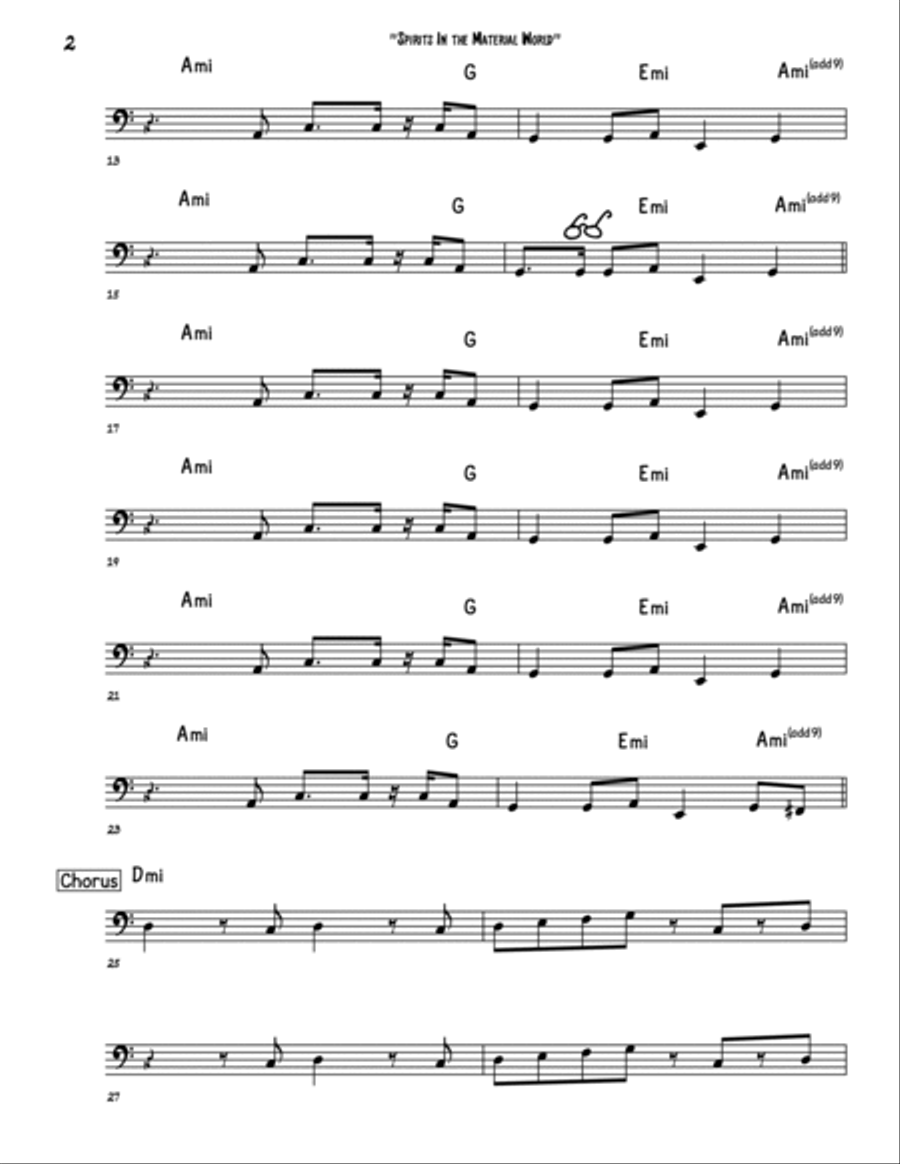Spirits In The Material World Bass Guitar scores gallery preview page 2