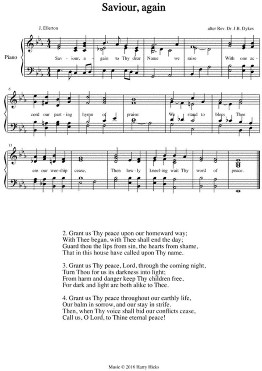 Saviour, again. A new tune to a wonderful old hymn.