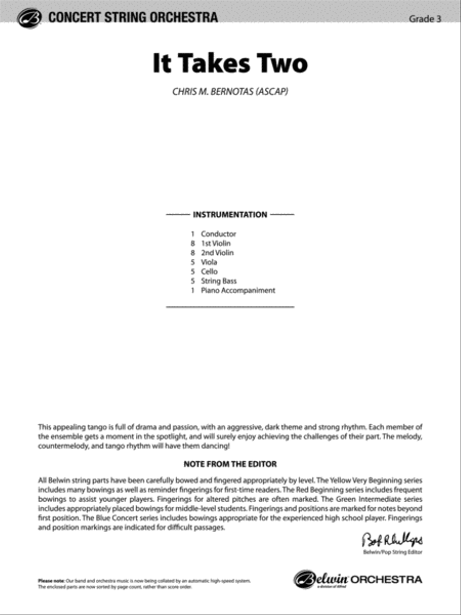 It Takes Two: Score String Orchestra scores gallery preview page 1