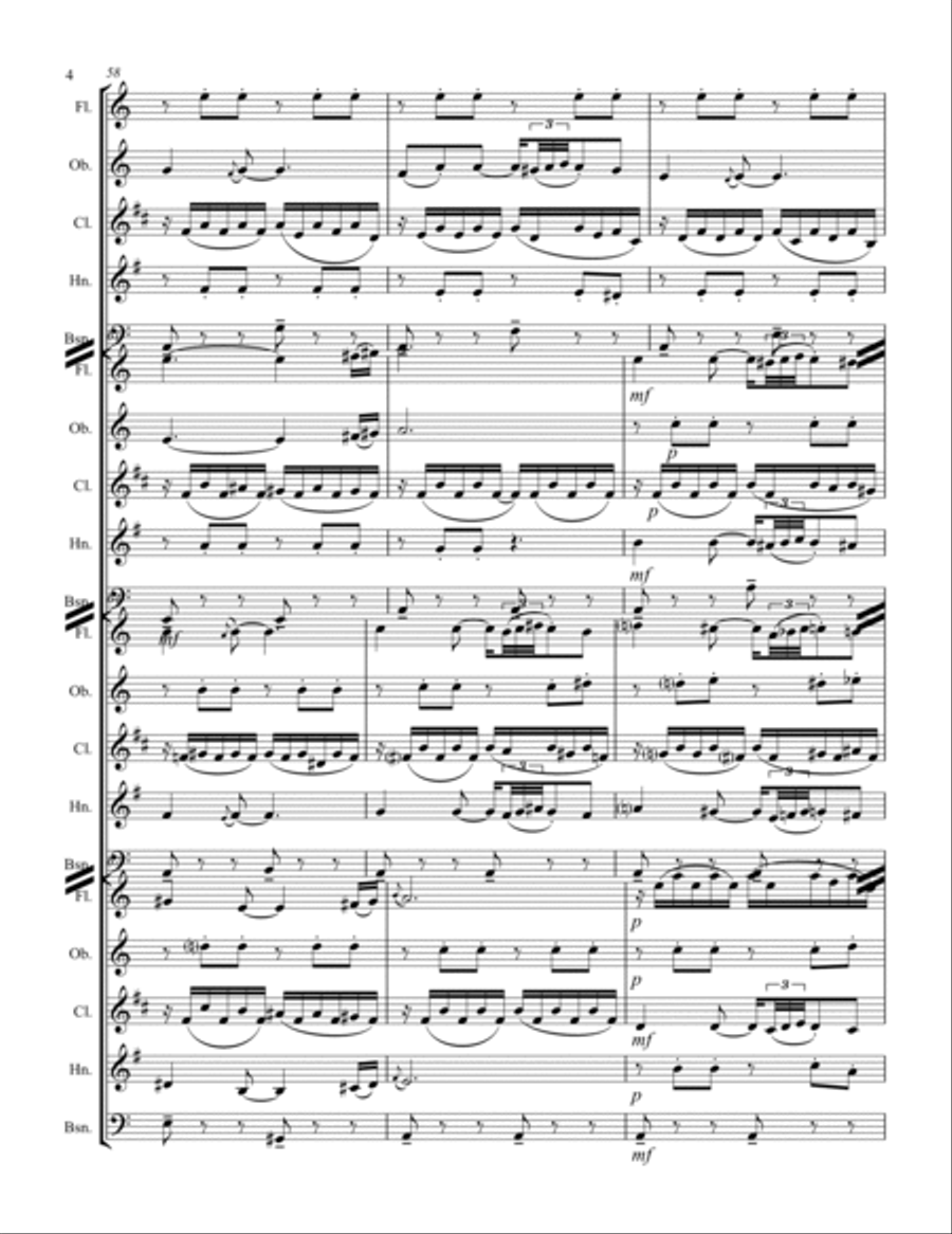 Granados – Danza Española - No.2 “Oriental” (for Woodwind Quintet) Woodwind Quintet scores gallery preview page 5