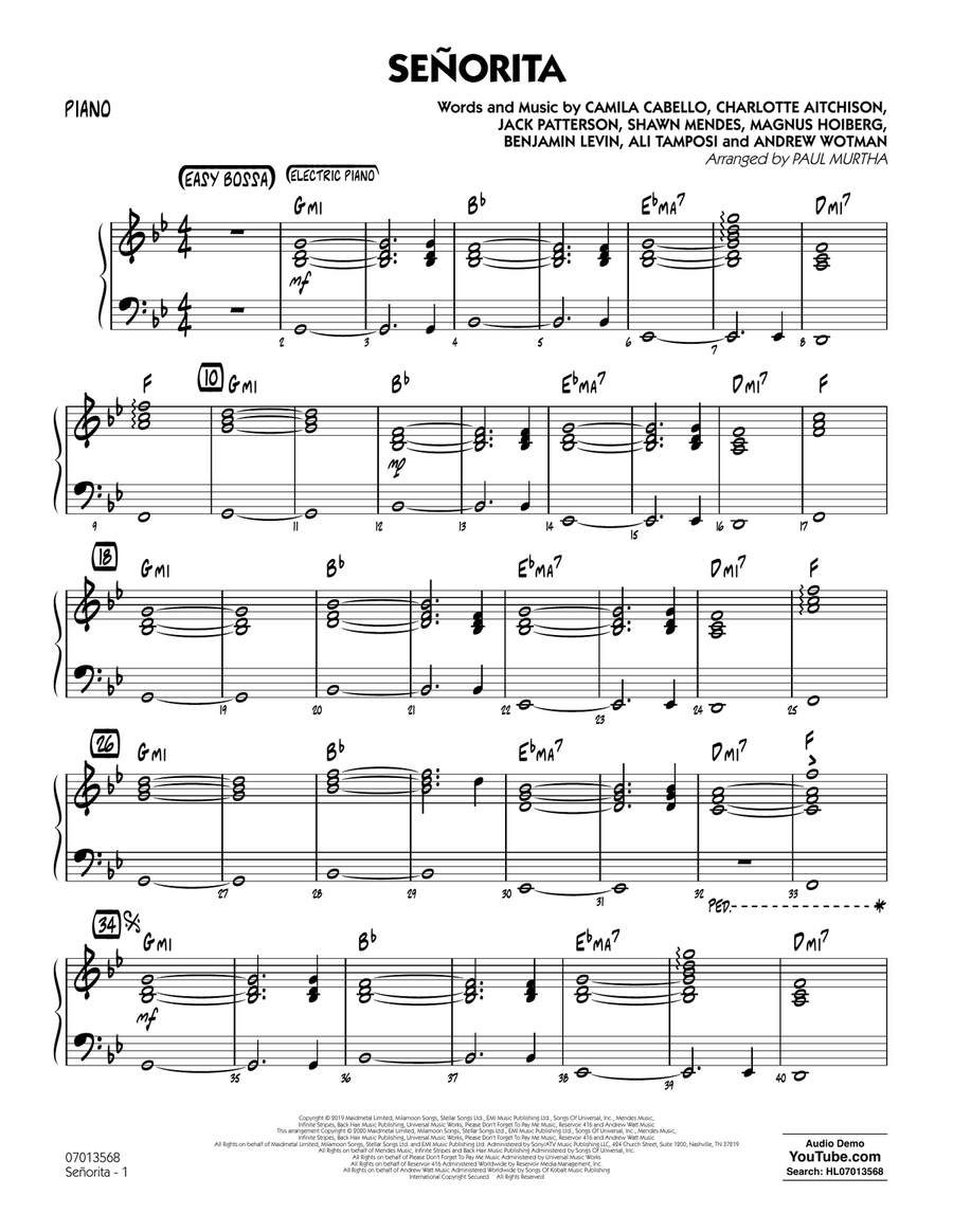Senorita (arr. Paul Murtha) - Piano Jazz Ensemble scores gallery preview page 1