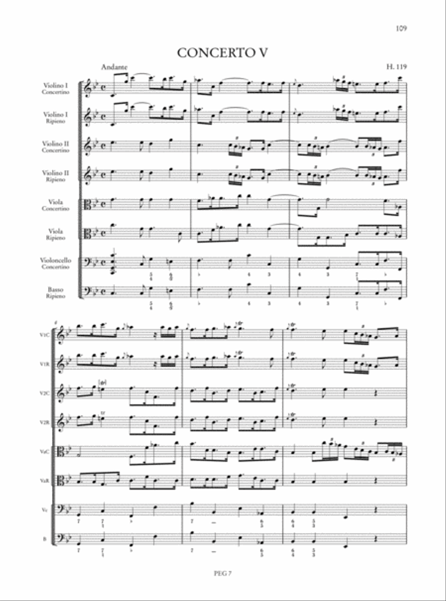 6 Concertos Op. 7 (H. 115-120) Orchestra scores gallery preview page 6