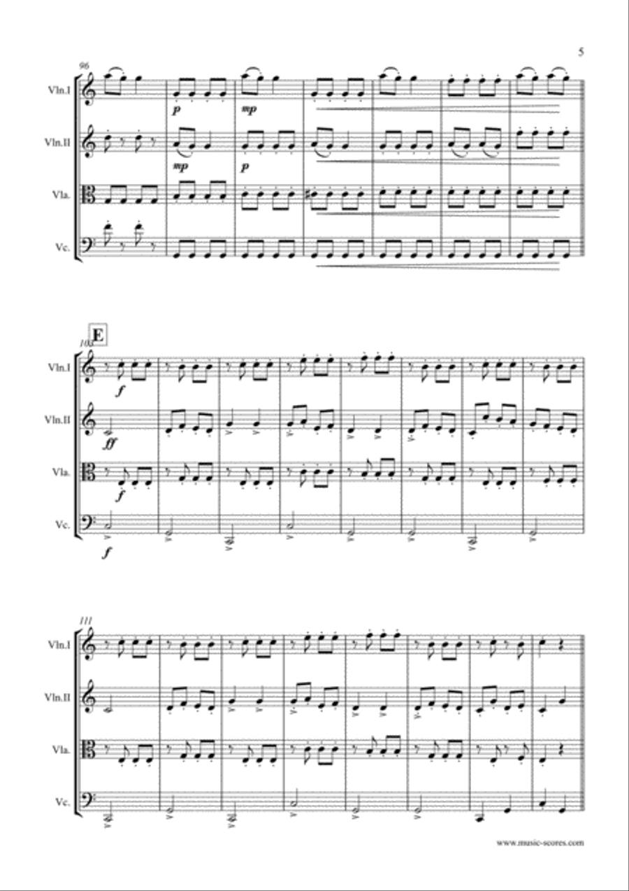 Can Can from Orfeus in the Underworld - String Quartet String Quartet scores gallery preview page 5