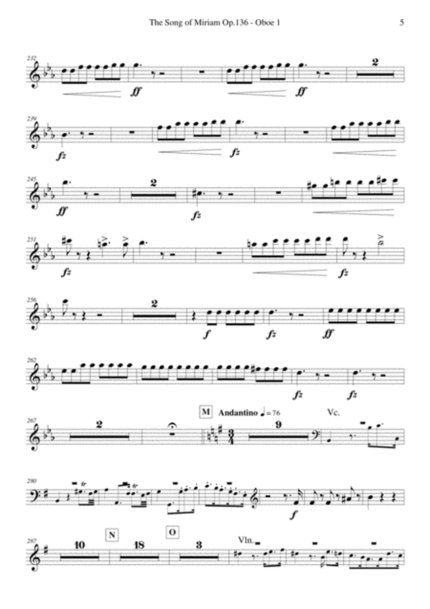 Schubert - The Song of Miriam Op.136 - Oboe 1