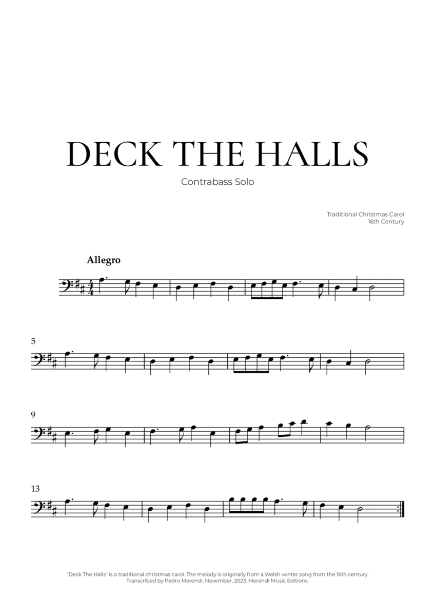 Deck The Halls (Bass Solo) - Christmas Carol image number null