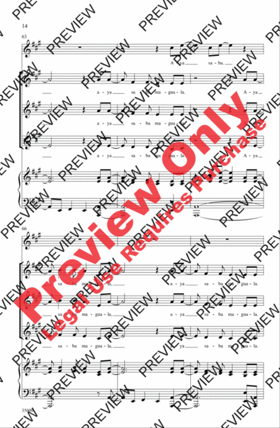 Aya Ngena Aya Ngena Women's Choir scores gallery preview page 14