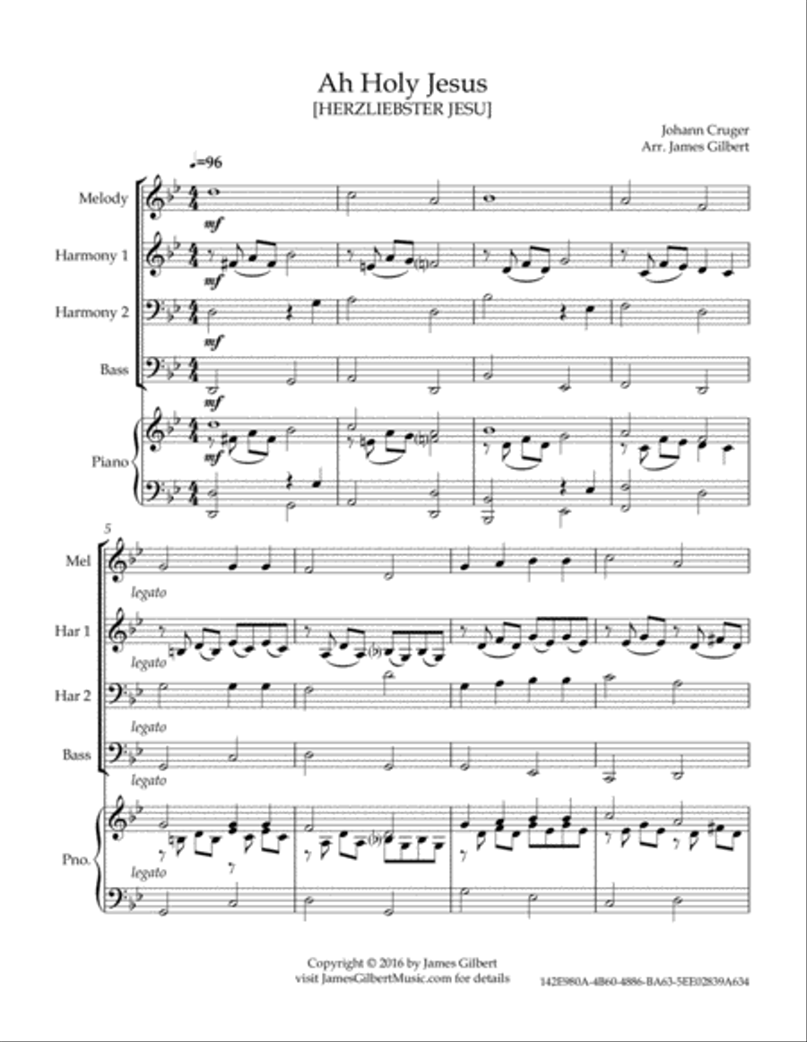 Ah, Holy Jesus (Any size Church Orchestra Series) Small Ensemble scores gallery preview page 3