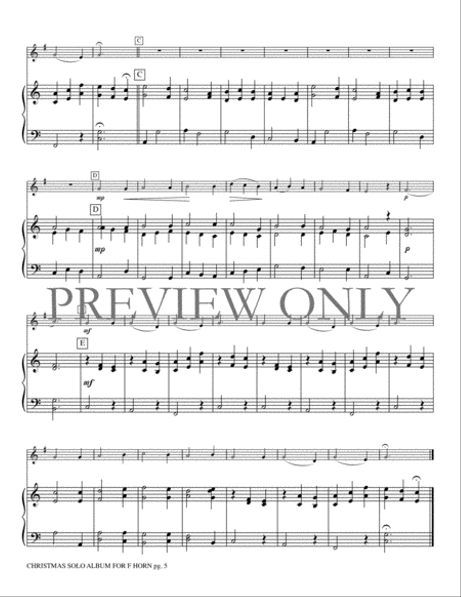 Christmas Solo Album for F Horn Horn scores gallery preview page 6