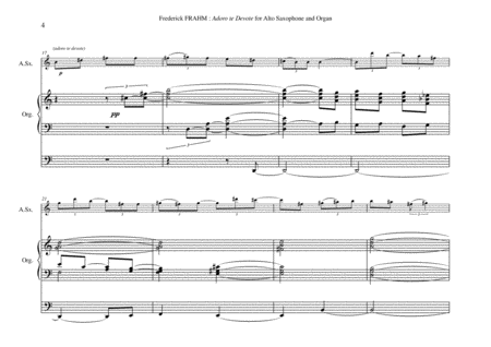 Frederick Frahm: Adoro Te Devote for alto saxophone and organ