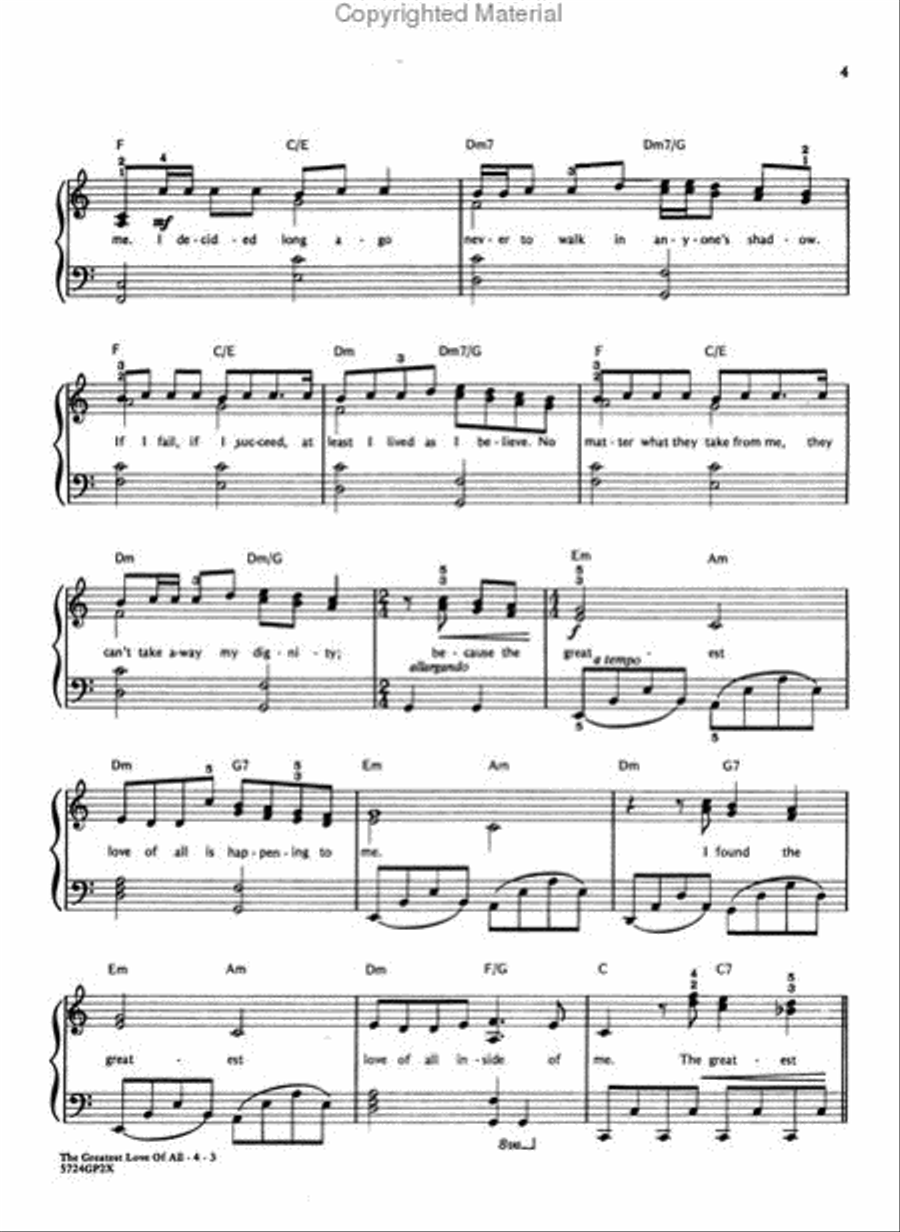The Greatest Love of All The Greatest Love of All Small Ensemble scores gallery preview page 3