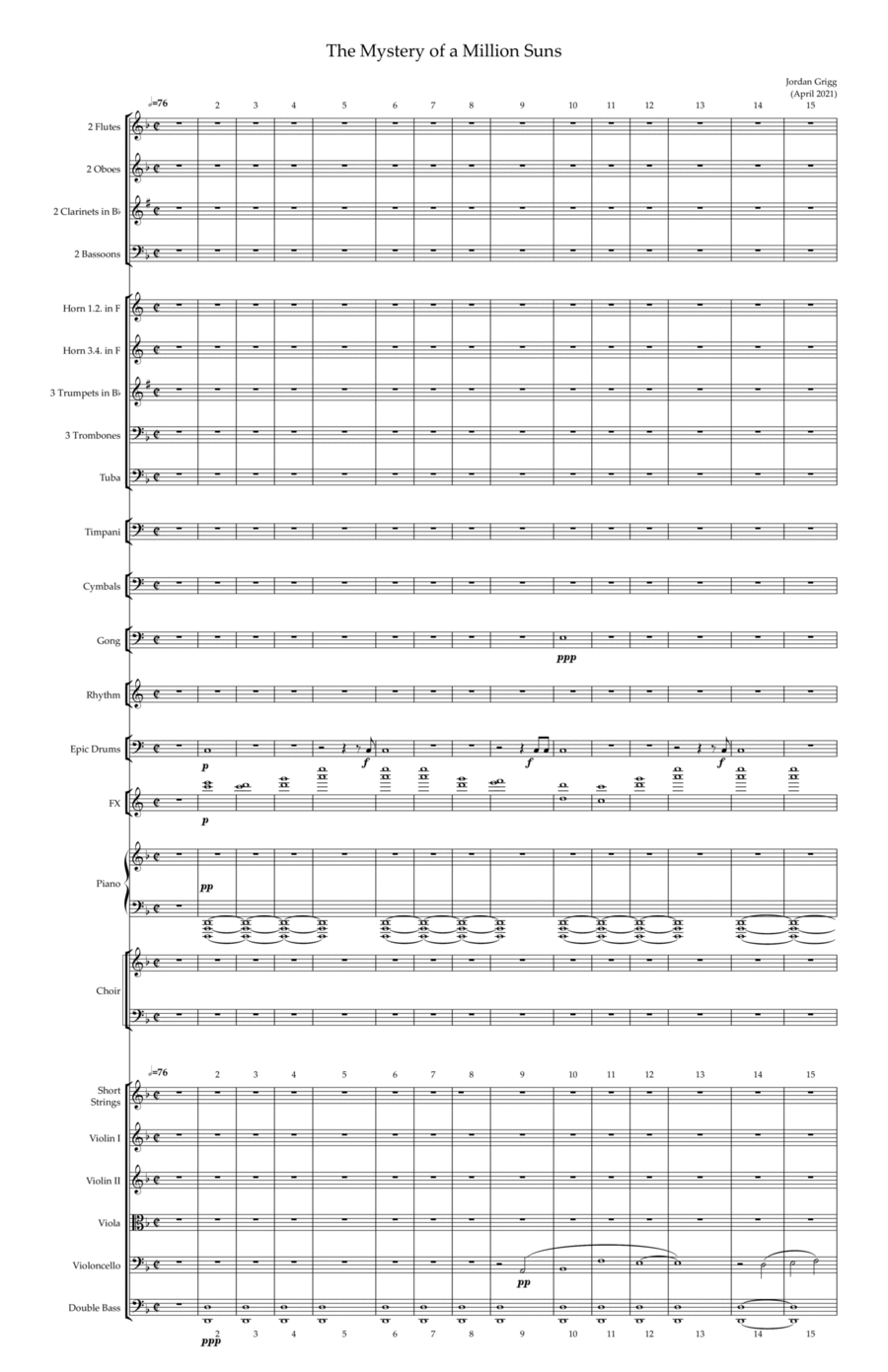 Mystery of the Million Suns 4-Part scores gallery preview page 1