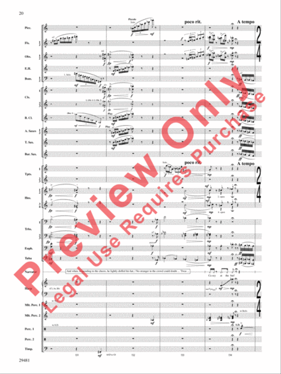 Casey at the Bat Concert Band scores gallery preview page 21